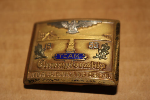 1953 Indianapolis Bowling Association Team Championship Belt Buckle