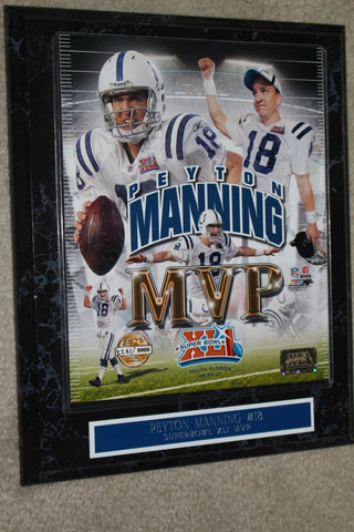 Peyton Manning Super Bowl XLI MVP Photo Plaque, Limited Edition