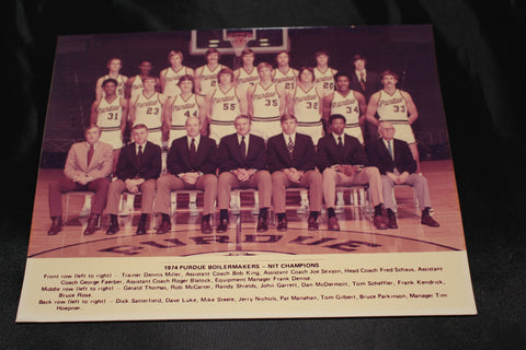 1974 Purdue University Basketball NIT Champions Team Photo