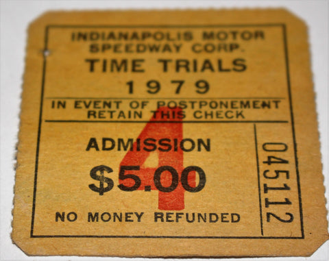 1979 Indianapolis 500 Time Trials Ticket