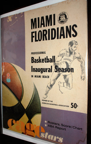 1968-69 Indiana Pacers vs Miami Floridians ABA Basketball Program