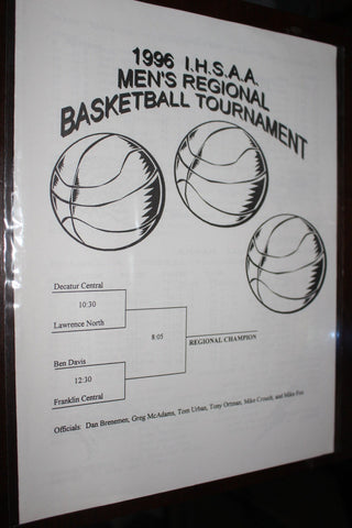 1996 Indiana High School Hinkle Fieldhouse Regional Basketball Program