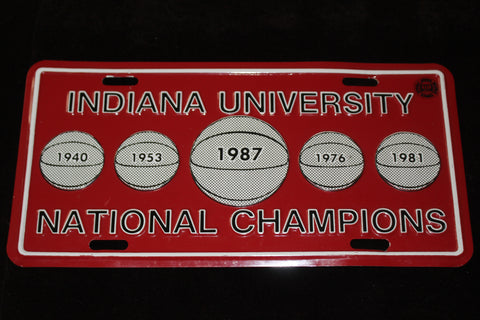 1987 Indiana University NCAA Basketball Champions License Plate