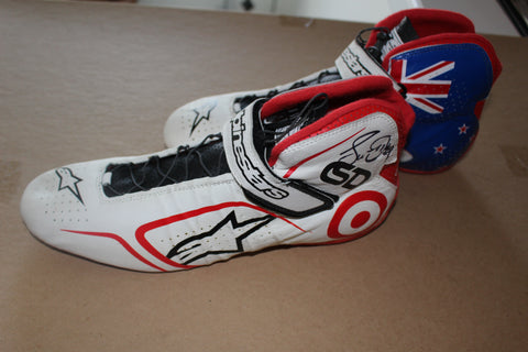 Pair of Scott Dixon Autographed Race Worn Shoes, Ganassi LOA