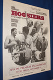 1986 Hoosiers Movie Premier Newspaper Insert & Ticket - Vintage Indy Sports