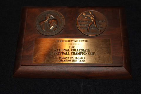 1981 Indiana University NCAA Basketball Champions Players Plaque