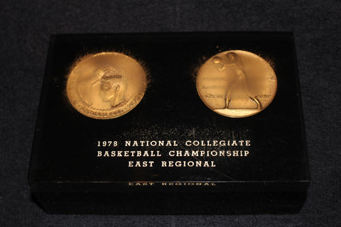 1978 NCAA East Regional Indiana University Players Medallion Display