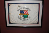 (2) 1999 U.S. Open Autographed Flags, Woods & Nicklaus plus Credential - Vintage Indy Sports