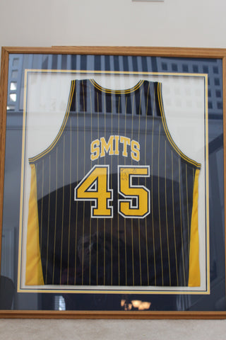 Rik Smits Framed & Autographed Indiana Pacers Jersey