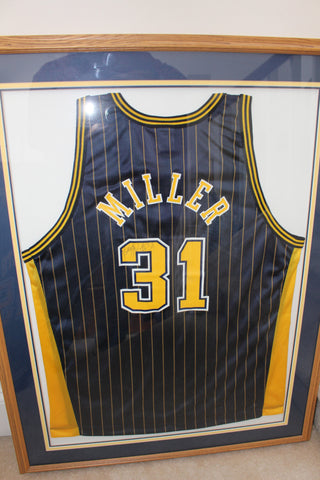 Reggie Miller Autographed and Framed Indiana Pacers Jersey
