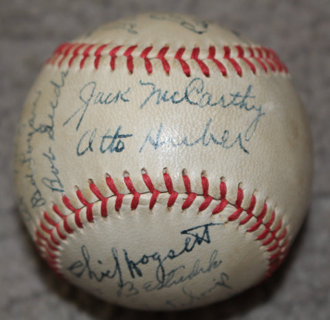 1942 Indianapolis Indians Team Autographed Baseball, Gabby Hartnett Manager