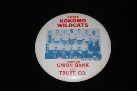 1961 Kokomo, Indiana High School Basketball State Champions Photo Button