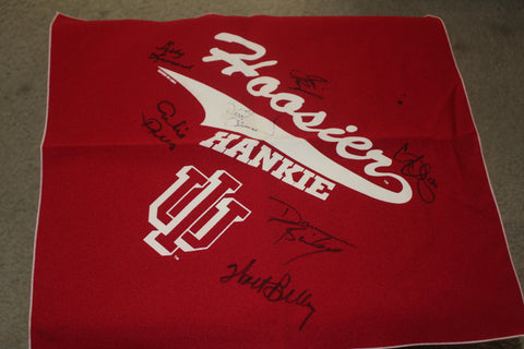 Indiana University Basketball Multi Signed Hoosier Hankie, Bellamy, Rayl, Dees. Bailey
