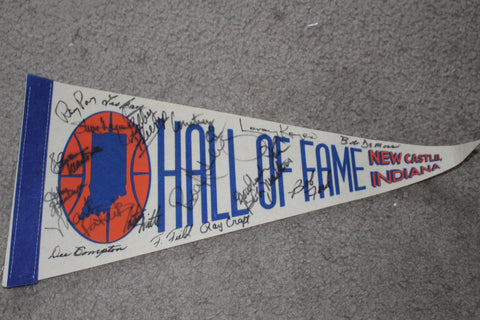 Indiana Basketball Hall of Fame Autographed Pennant