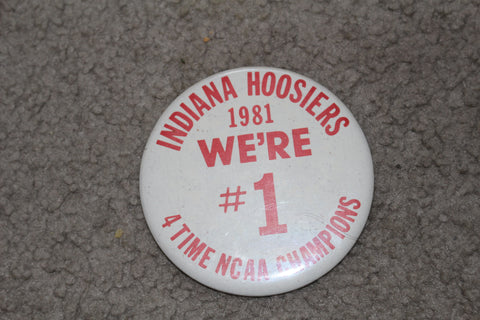 1981 Indiana University Basketball NCAA Champions Pinback Button