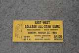 1980 East-West College All Star Basketball Game Ticket Stub - Vintage Indy Sports