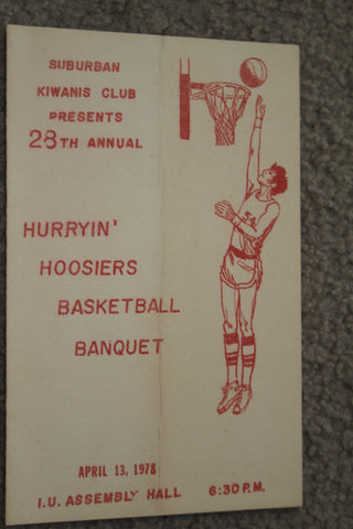 1978 Indiana University Basketball Banquet Program