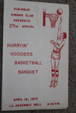 1977 Indiana University Basketball Banquet & Ticket - Vintage Indy Sports