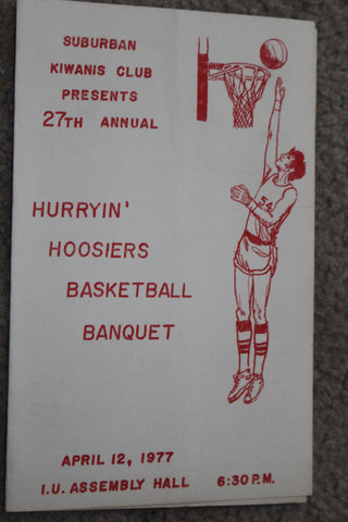 1977 Indiana University Basketball Banquet Program & Ticket