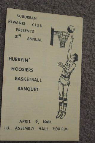 1981 Indiana University Basketball Banquet Program, NCAA Champs