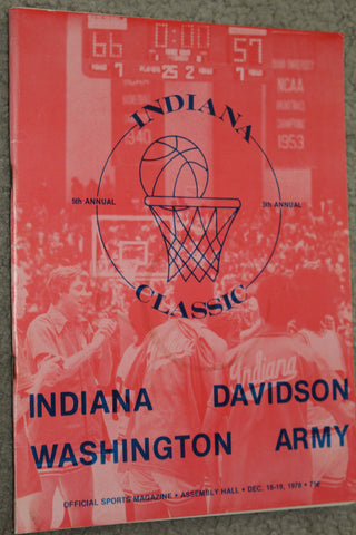 1978 Indiana University Classic Basketball Program, Davidson, Washington, Army