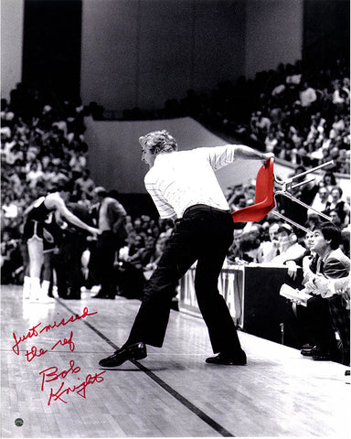 Bob Knight Autographed 16x20 Chair Throw Photo, Inscribed, Steiner COA