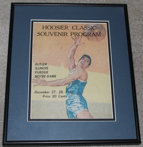 1960 Framed Hoosier Classic Basketball Program, Butler, Illinois, Purdue, Notre Dame