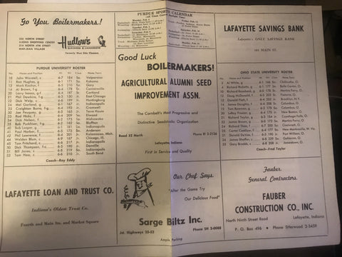 1963 Ohio State vs Purdue Basketball Program