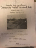 1971 Indiana High School State Baseball Championship Program - Vintage Indy Sports