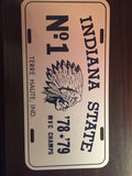 1979 Indiana State Basketball Metal License Plate - Vintage Indy Sports