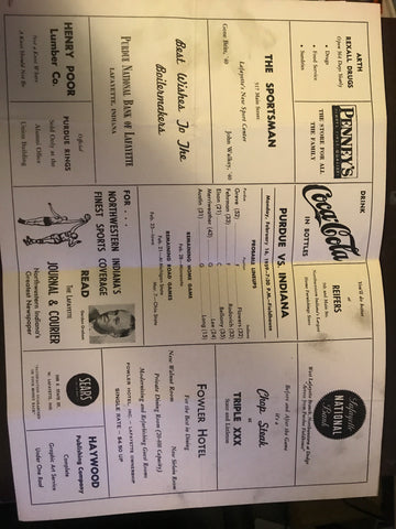 1959 Indiana vs Purdue Basketball Program