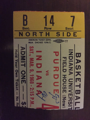 1968 Purdue vs Indiana Basketball Ticket Stub