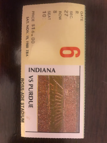 1988 Indiana University vs Purdue Football Ticket