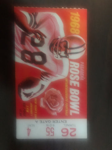 1968 Rose Bowl Ticket, Indiana vs USC