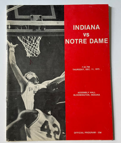 Indiana University vs Notre Dame 1975 basketball program