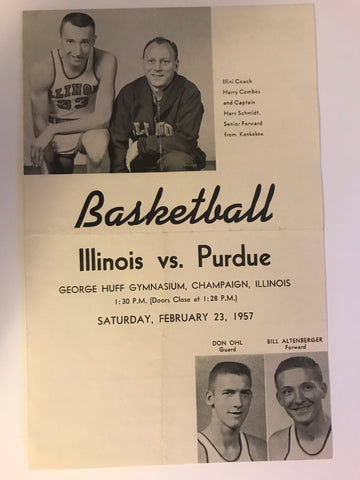 1957 Purdue vs Illinois Basketball Program