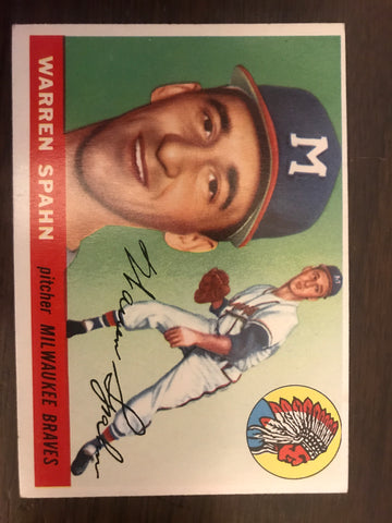 1955 Topps Warren Spahn Baseball Card #31