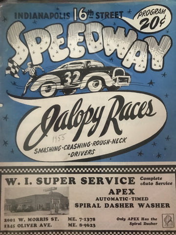 1955 Indianapolis 16th St. Speedway Jalopy Races Program