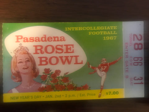 1967 Rose Bowl Ticket Purdue vs USC