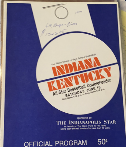 1979 Indiana vs Kentucky High School Basketball All Star Game Program