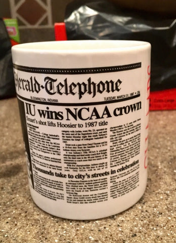 1987 Indiana University Basketball NCAA Basketball Champions Headline Mug