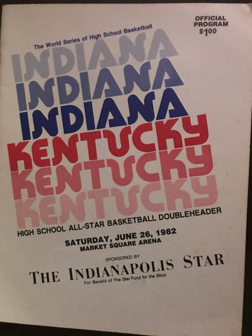 1982 Indiana vs Kentucky High School All Star Basektball Game Program